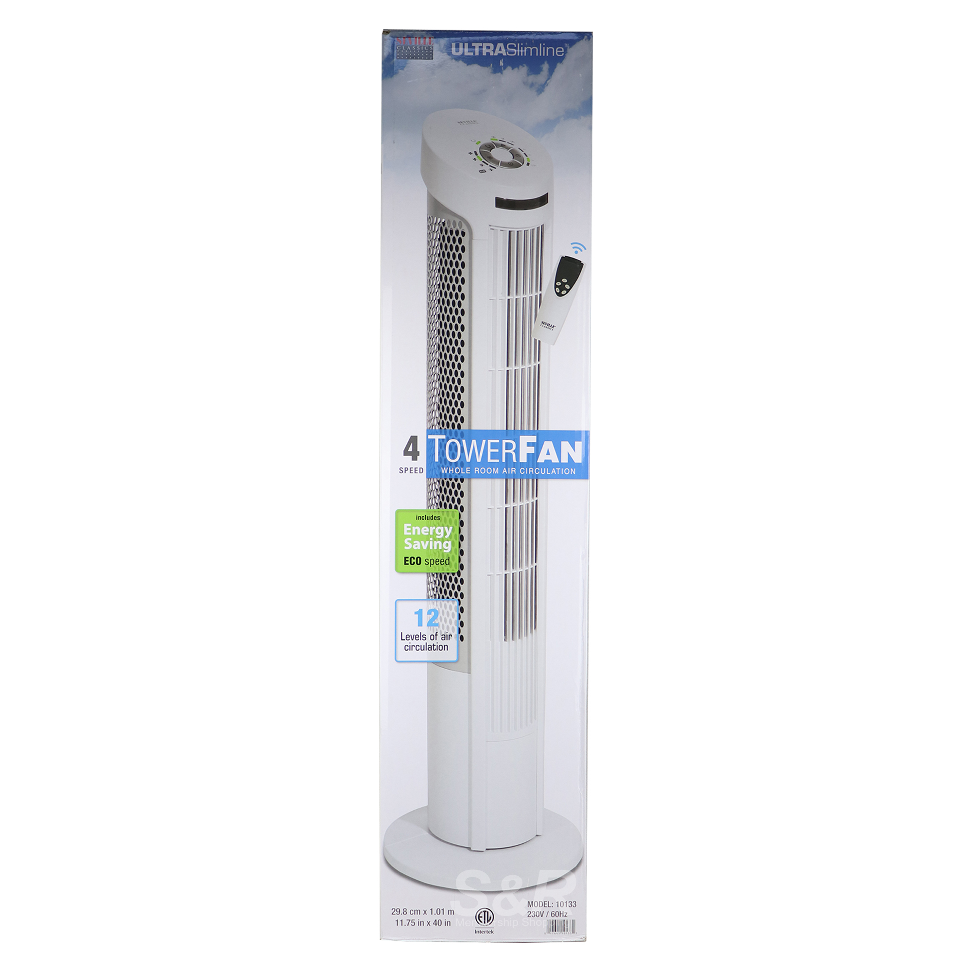 Seville Classics Ultra Slimline 4 Speed Tower Fan White 10133 Seville Classics Ultra Slimline 4 Speed Tower Fan White 10133